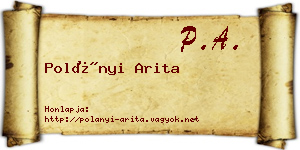 Polányi Arita névjegykártya
